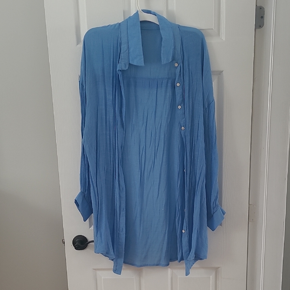 Blue Button-Up Shirt